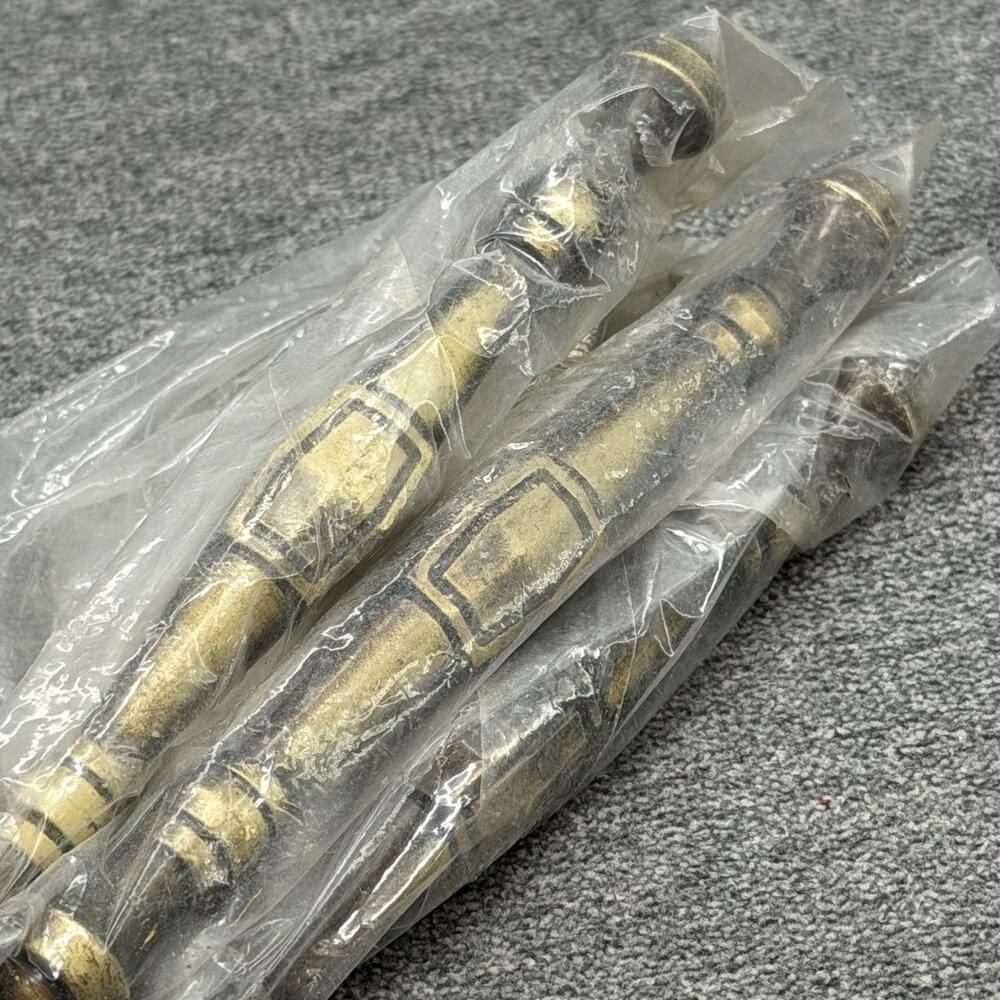 Vintage Colonnade Cabinet Pulls 5" Handles Antique Brass 3pc Lot New Old Stock
